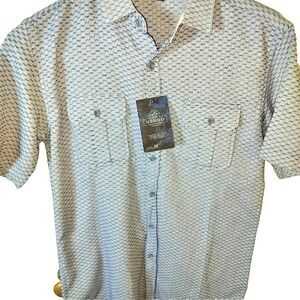 Men's Verdo Short Sleeve Button Up Linen‎ Blend Size  Grey